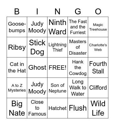 Books Bingo Card