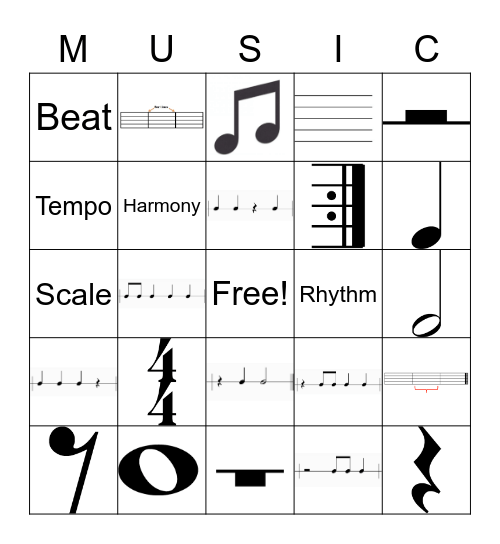 Music Bingo Card