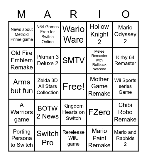 Nintenbingo Card