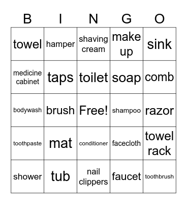 Bathroom 1 Bingo Card