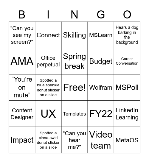 CX All Hands Bingo Card