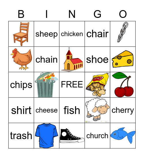 Ch vs Sh Bingo Card