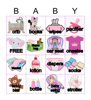 S AND V'S BABY SHOWER Bingo Card