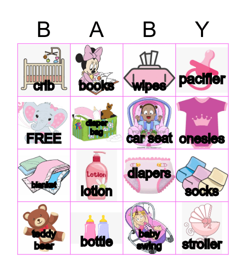 S AND V'S BABY SHOWER Bingo Card