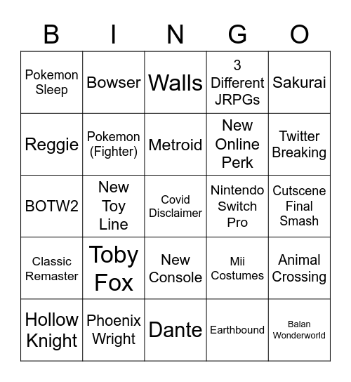 Direct Bingo Card