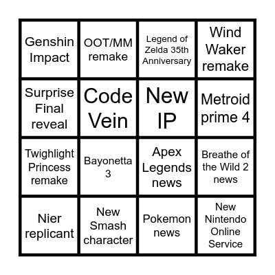 Direct Bingo Card