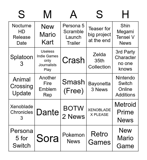 Direct Bingo Card