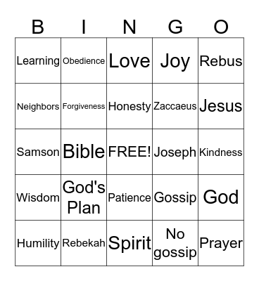 WISDOM Bingo Card