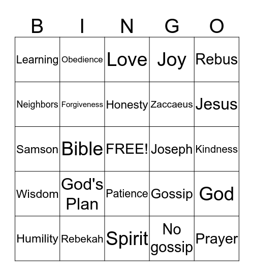 WISDOM Bingo Card