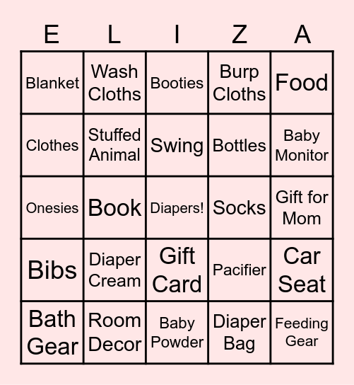 Elizabeth Marie Bingo! Bingo Card
