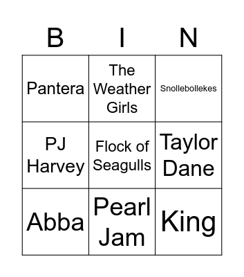 Frinkandellenfeest Bingo Card