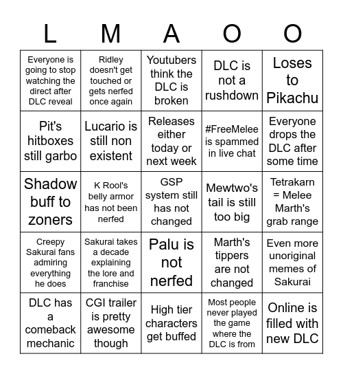 DLC 9 Bingo Card