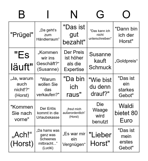 BARES FÜR RARES Bingo Card