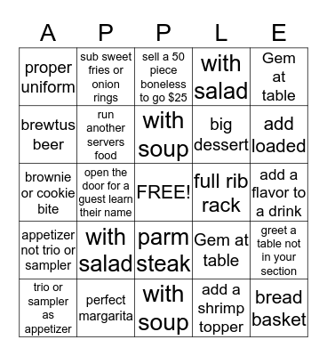 Apple Bingo Card