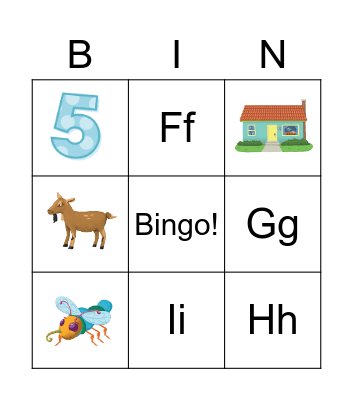 Ff,Gg,Hh,Ii Bingo Card