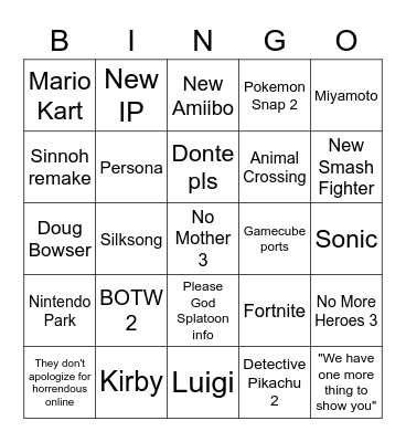 Ryan Phantom Direct Bingo Card