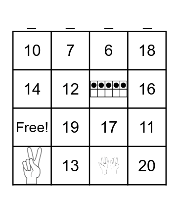 Number Review Bingo Card