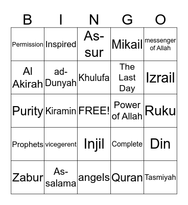 ISLAM Chapters 1-6 and 22  Bingo Card