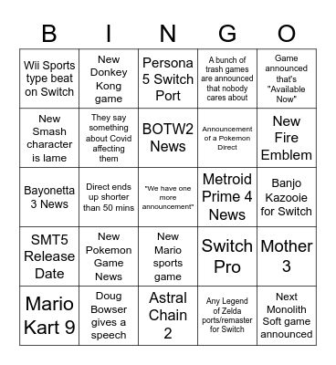 Direct Bingo Card