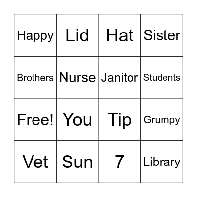 ASL Review BINGO Card