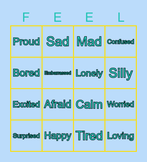 Feelings Bingo Card