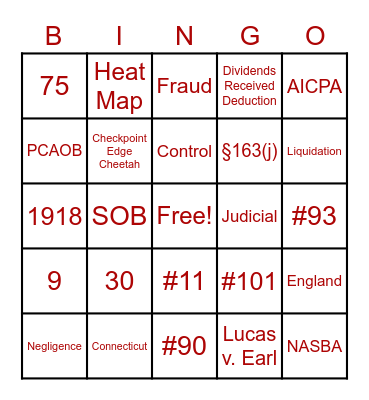 Temple MAcc - Black Out Bingo Card