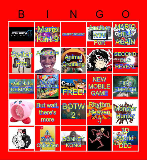 Crash for Smash Bingo Card