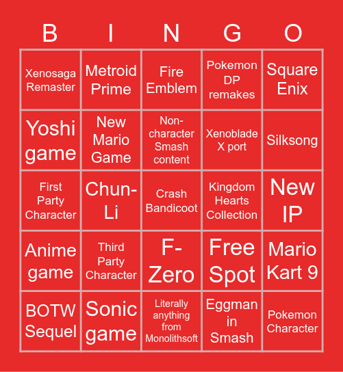 Direct Bingo Card