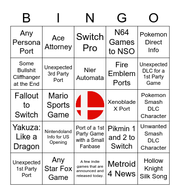 Smash Direct Bingo 02/17/2021 Bingo Card