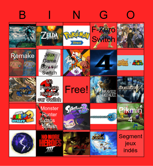 Nintendo Direct 17.02.2021 Bingo Card