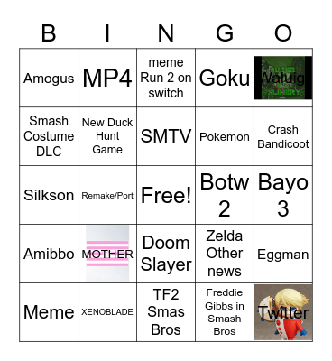 Nintendo Direct Bingo Card