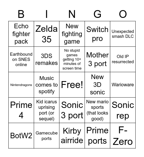 February 2020 Direct Bingo Card