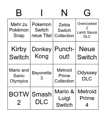 Directly to you Bingo Card