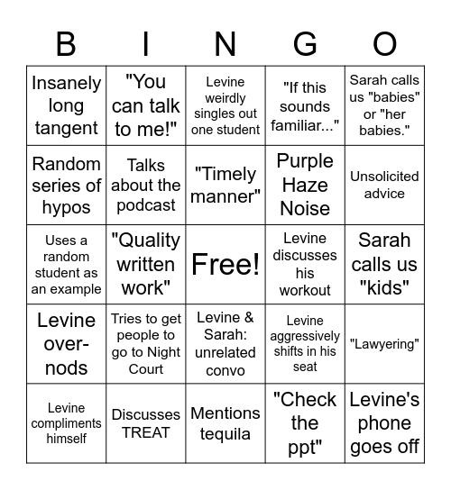 FL 43 Bingo Card