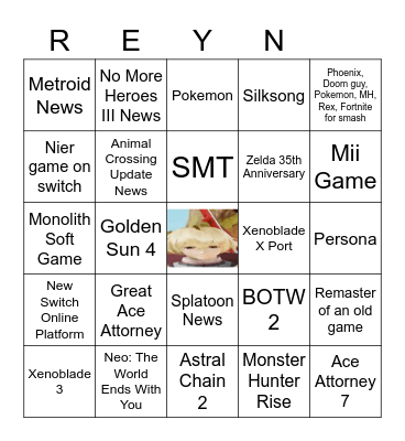 2/17/2021 Nintendo Direct Bingo Board Bingo Card