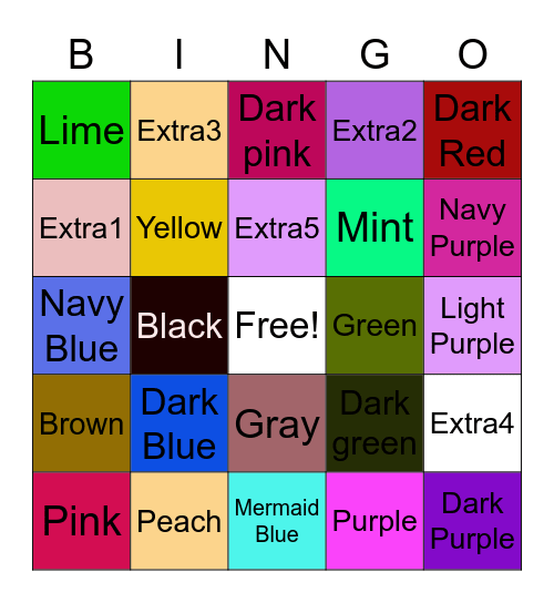 Rainbow Bingo!!😋 Bingo Card