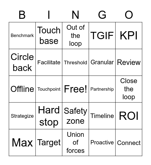 Foundation Bingo Card