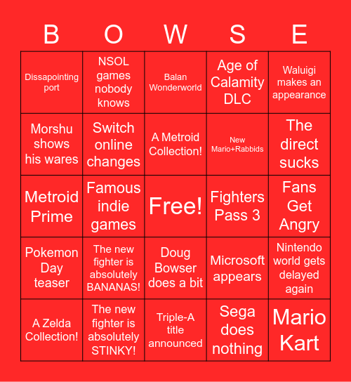 DIRECT Bingo Card