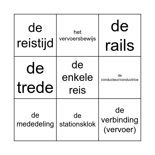 Woordenbingo Card