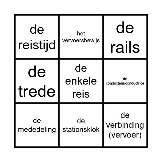 Woordenbingo Card