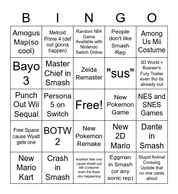 Ningendpo Direct Bingo Card
