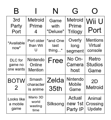 2021 Direct Bingo Card