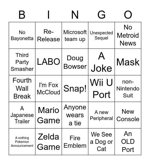 Direct Bingo Card