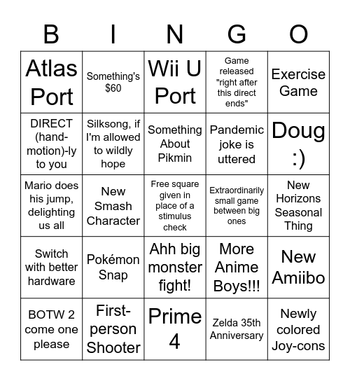 Direct Bingo Card