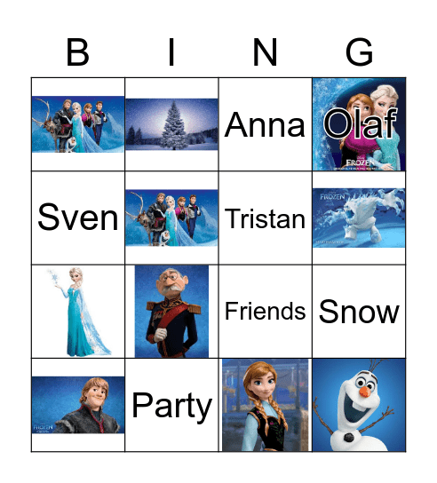 Frozen Bingo Card