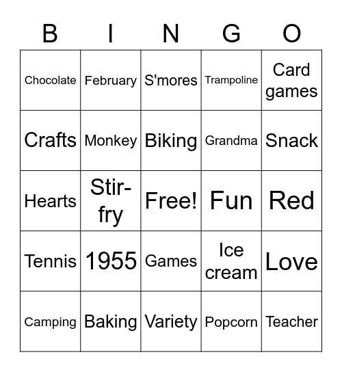 Birthday Bingo for Grandma Cheney Bingo Card