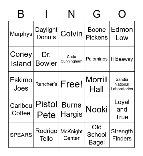 MBA BINGO Card