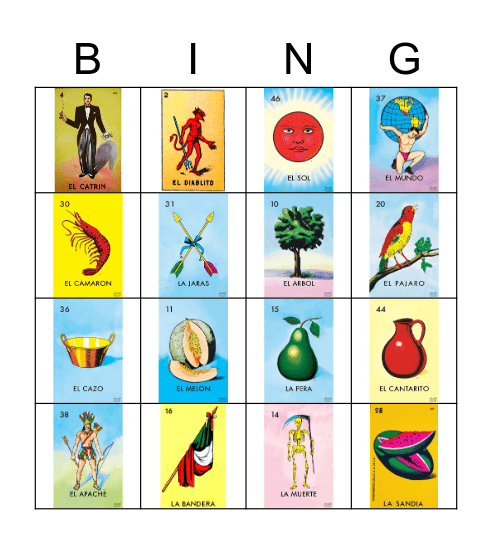 Loteria Bingo Card