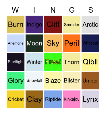 Wings of Fire Bingo! Bingo Card