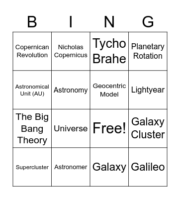 Unit 3 Test Bingo Card